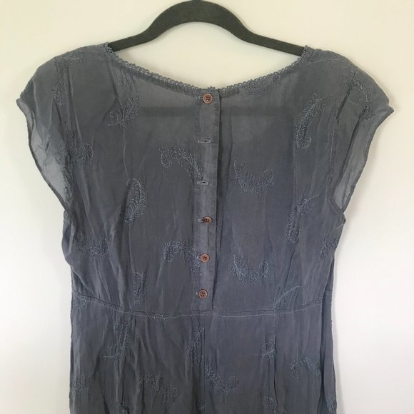 Vintage Johnny Was Collection Embroidered Cornflower Reversible Maxi Dress - Picture 7 of 15